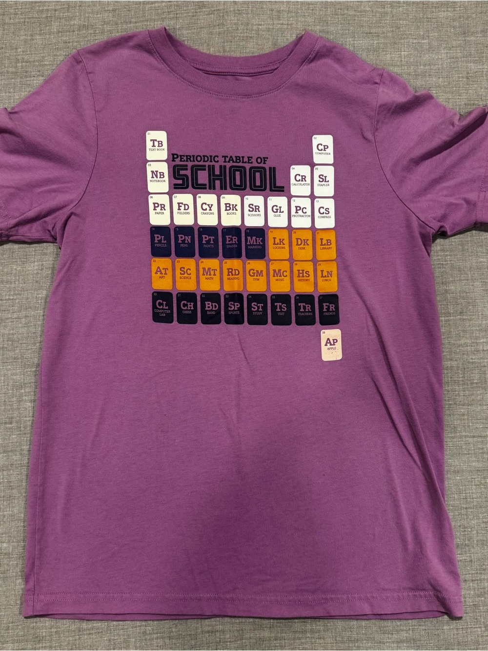 Cat & Jack Girls Periodic Table of School Graphic T-Shirt Size XL 14/16